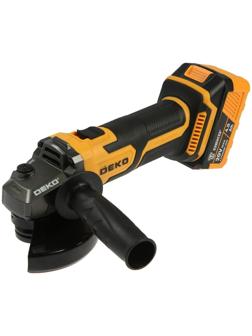Аккумуляторная угловая шлифмашина DEKO DKAG20-125, 20 В, 2 Ач, Li-Ion, d=125х22.2 мм