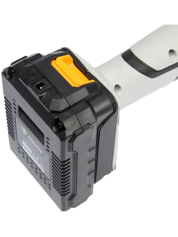 Аккумуляторная угловая шлифмашина DEKO DKAG20-125, 20 В, 2 Ач, Li-Ion, d=125х22.2 мм