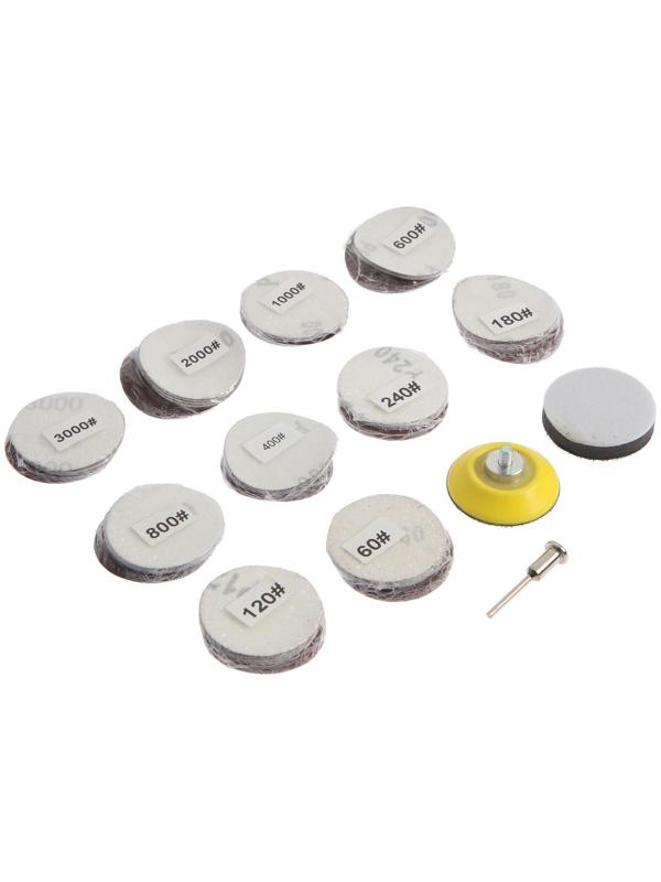 Набор шлифовальных кругов для гравера DEKO RT101, 50 мм, Р60-3000, держатель, 101 предмет
