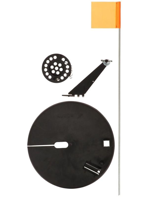Жерлица оснащенная Yaman, с угловой пластиковой стойкой, d-210 мм, катушка 75 мм
