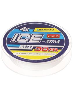 Шнур плетеный Namazu Ice-Stra 4Х, L-30 м, d-0.06 мм, test-2.2 кг, белый