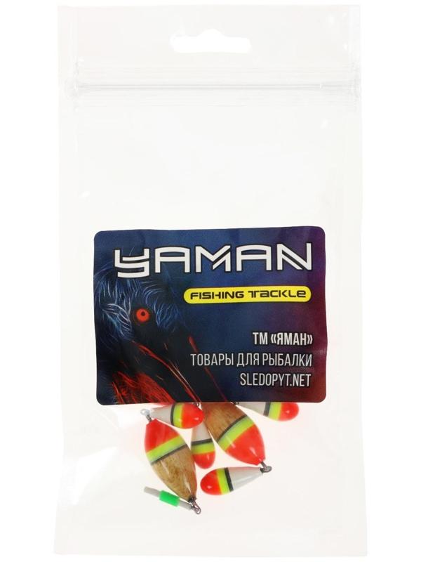 Поплавок зимний ЯМАН Капля двойной, бальса, 1.5 г, цвет микс, упаковка 5 шт.