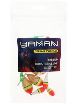 Поплавок зимний ЯМАН Капля двойной, бальса, 2.5 г, цвет микс, упаковка 5 шт.