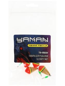 Поплавок зимний ЯМАН Юла одинарный, бальса, 1.0 г, цвет микс, упаковка 5 шт.