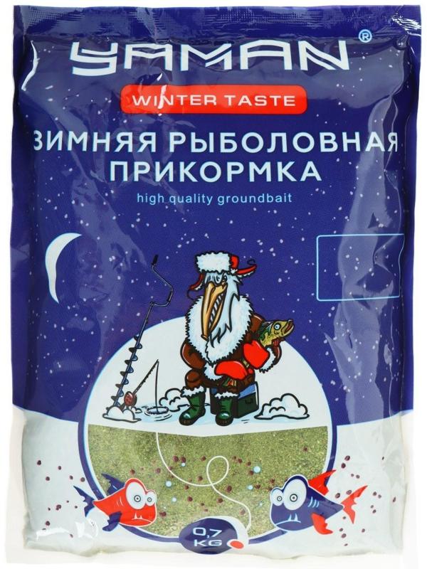 Прикормка Yaman Winter Taste Карась зимняя, конопля, цвет зелёный, 700 г.