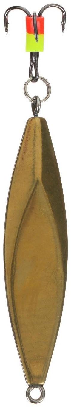 Блесна вертикальная ЯМАН Листок с тройником, размер 40 мм, вес 5.4 г, цвет никель/латунь