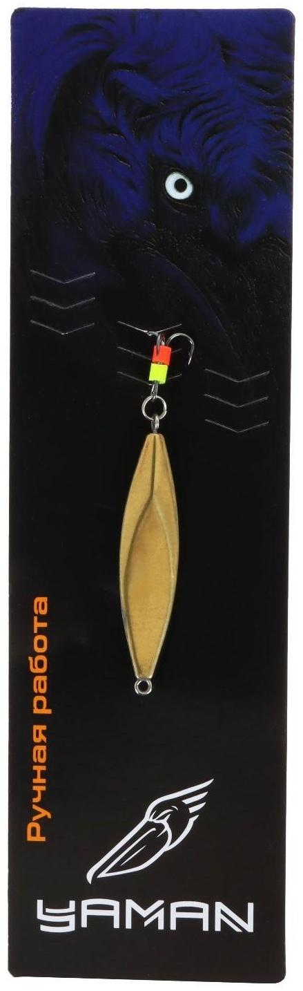 Блесна вертикальная ЯМАН Листок с тройником, размер 40 мм, вес 5.4 г, цвет никель/латунь