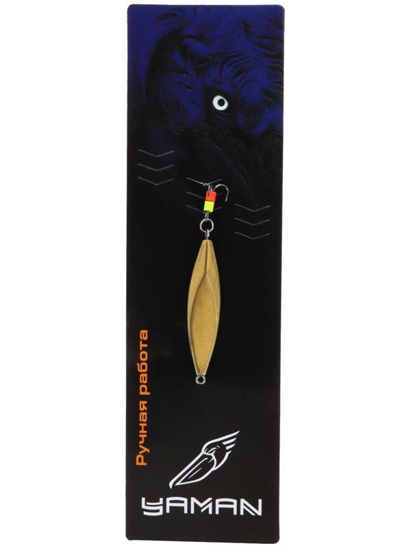 Блесна вертикальная ЯМАН Листок с тройником, размер 40 мм, вес 5.4 г, цвет никель/латунь