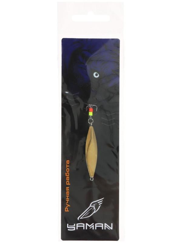 Блесна вертикальная ЯМАН Листок с тройником, размер 40 мм, вес 5.4 г, цвет никель/латунь