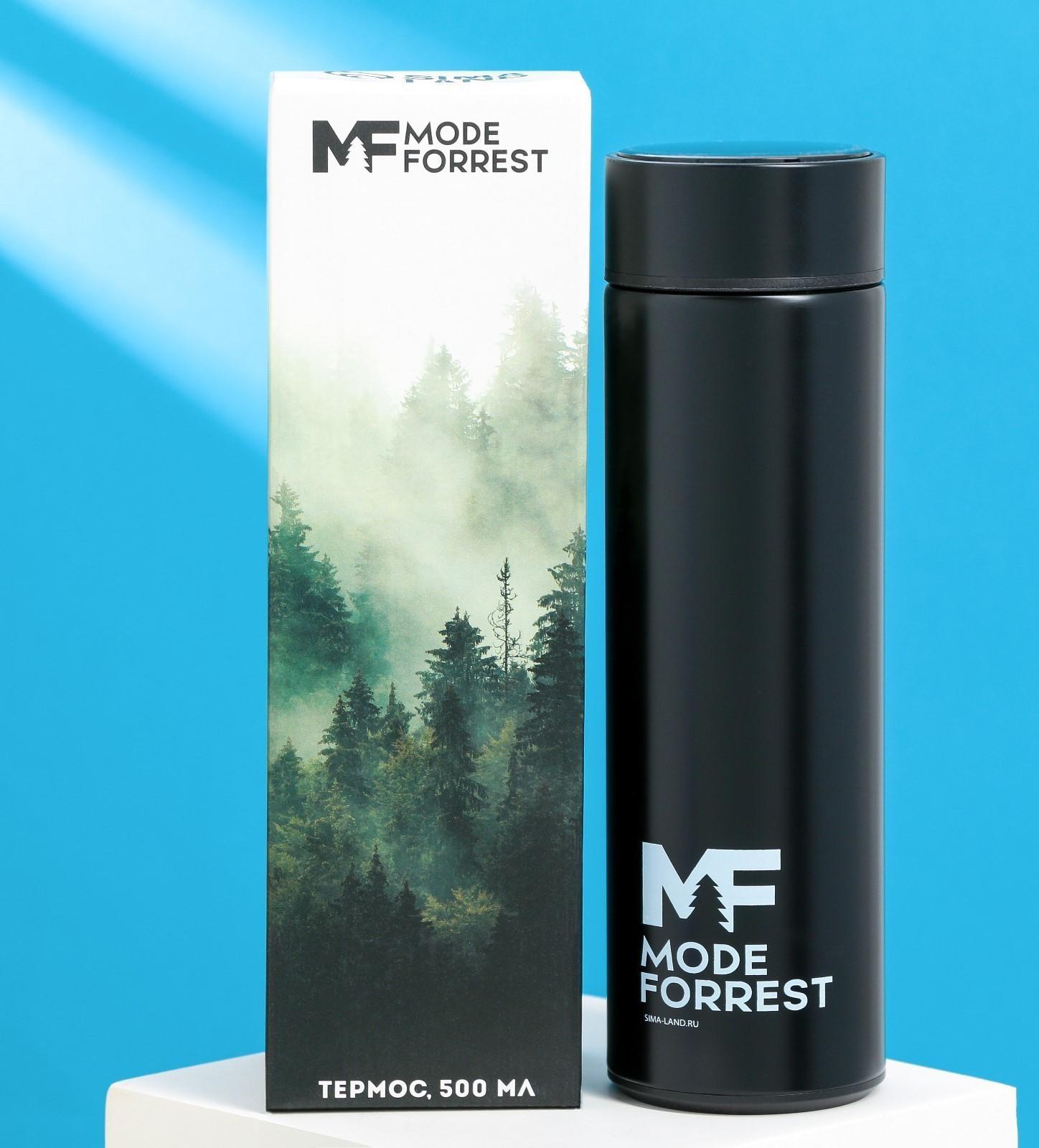 Термос с индикатором температуры Mode Forrest, 500 мл черный, сохраняет тепло 8-10 ч