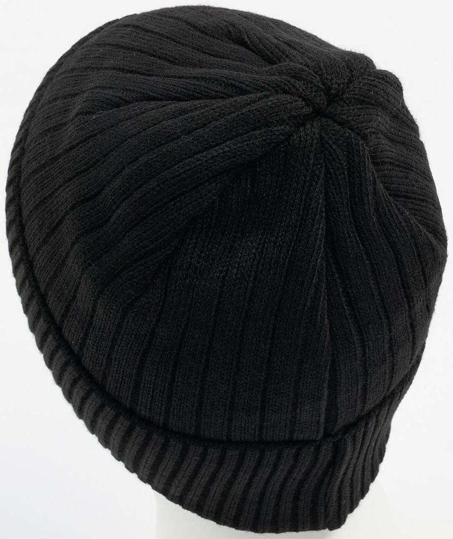 Шапка мужская с флисовым подкладом, цвет чёрный МИКС, размер 56-58