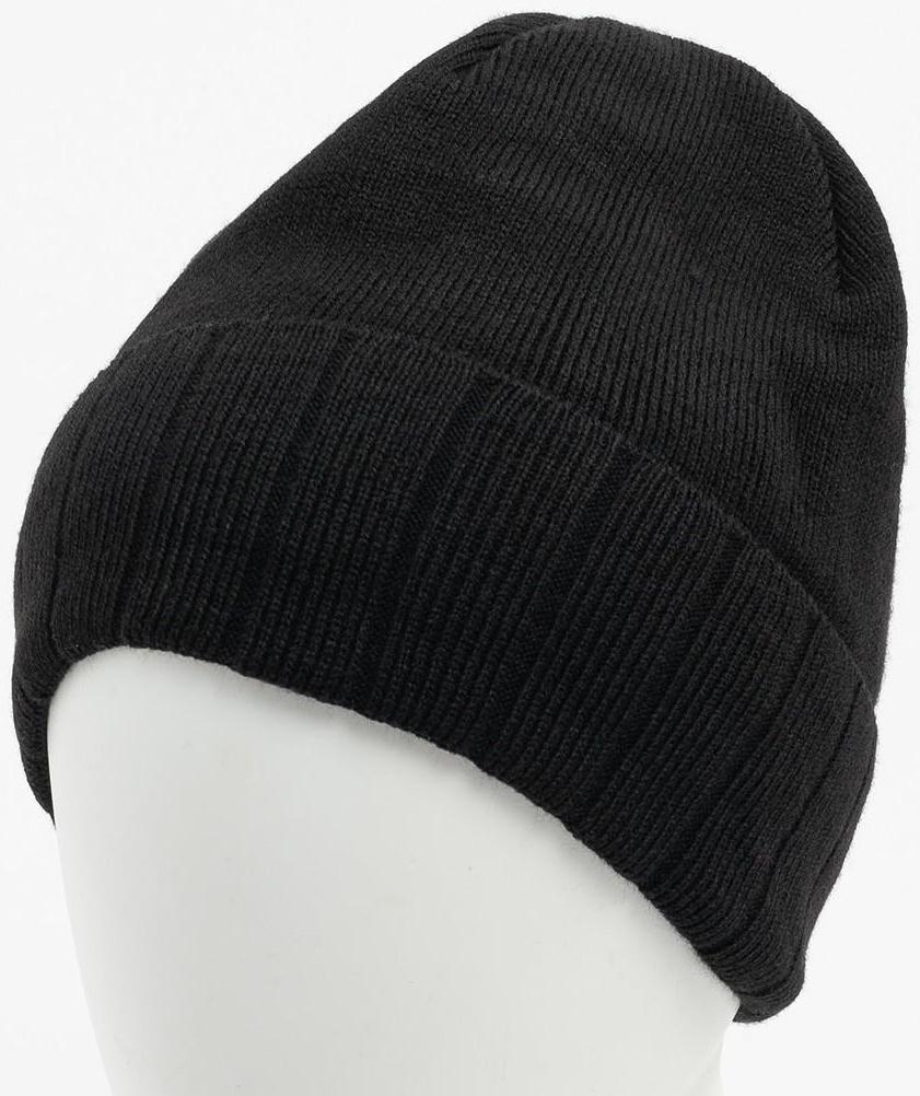 Шапка мужская с флисовым подкладом, цвет чёрный МИКС, размер 56-58