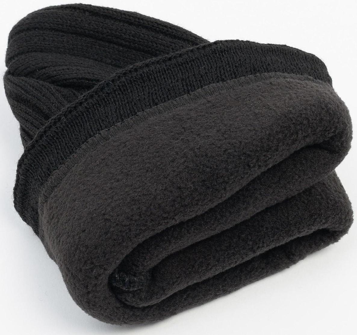 Шапка мужская с флисовым подкладом, цвет чёрный МИКС, размер 56-58