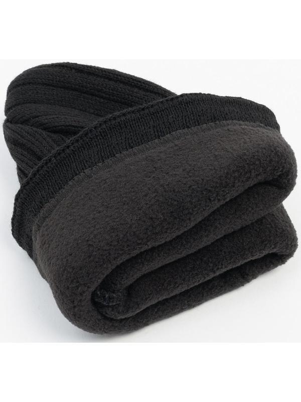 Шапка мужская с флисовым подкладом, цвет чёрный МИКС, размер 56-58