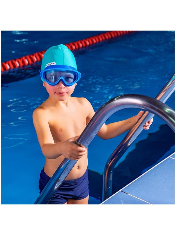 Очки-полумаска для плавания с берушами, детские, UV защита