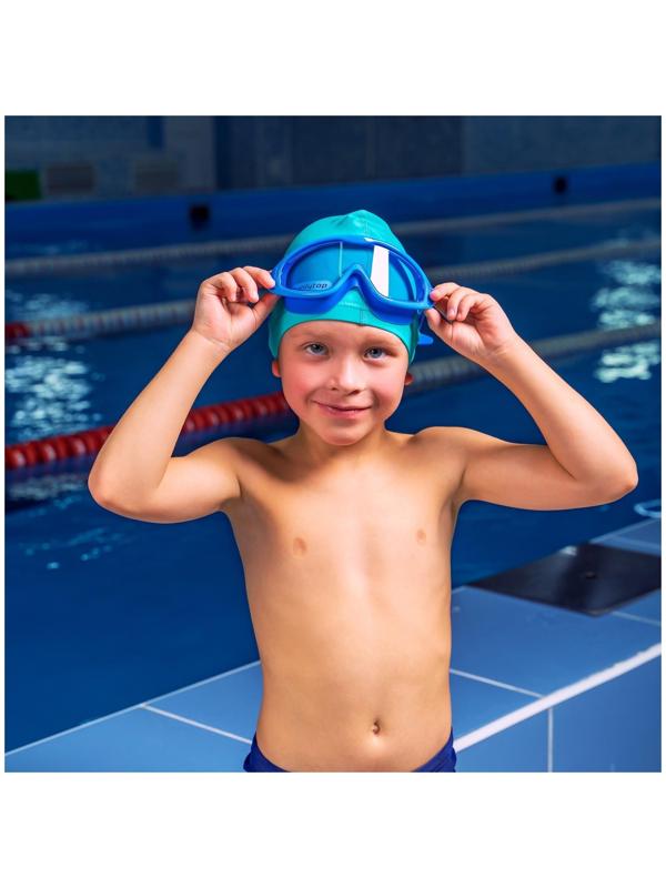 Очки-полумаска для плавания с берушами, детские, UV защита