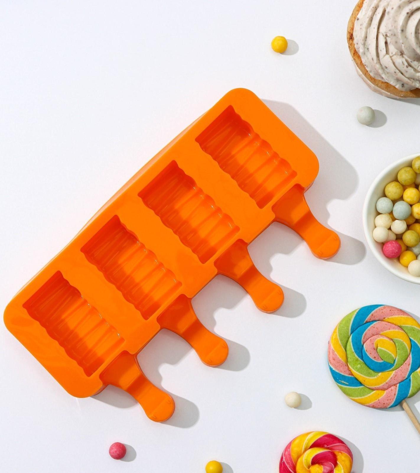 Форма для мороженого «Венеция», 19,3×11×2,4 см, 4 ячейки, 5,5×2,9 см, цвет МИКС