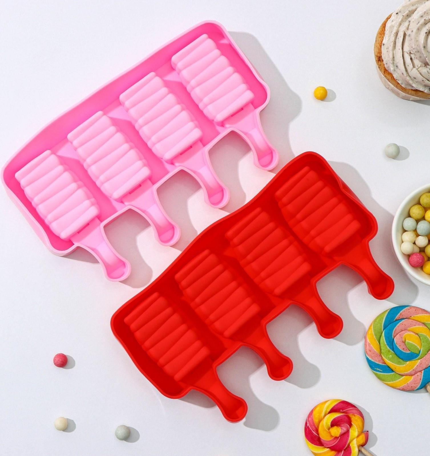 Форма для мороженого «Венеция», 19,3×11×2,4 см, 4 ячейки, 5,5×2,9 см, цвет МИКС