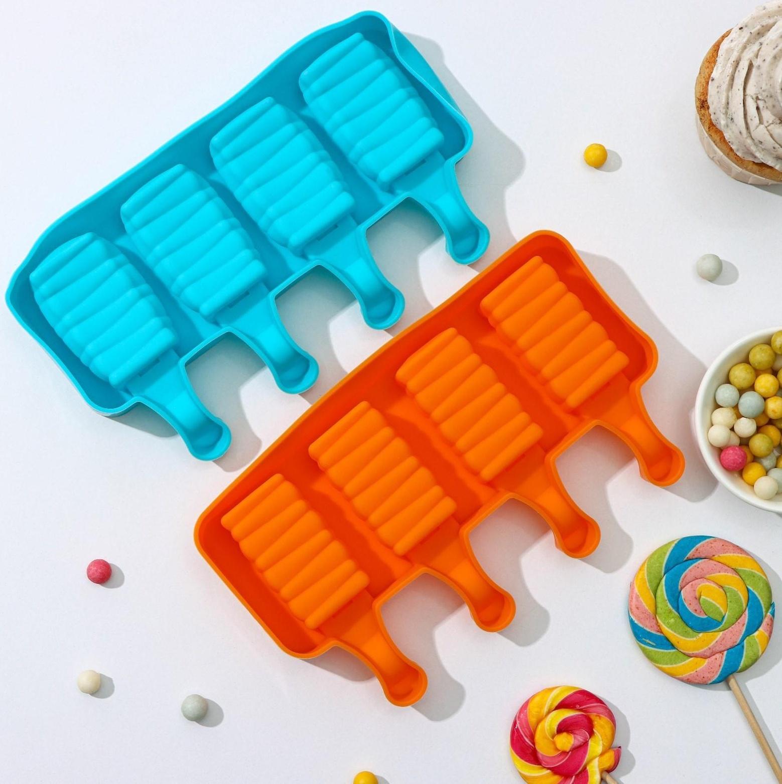 Форма для мороженого «Венеция», 19,3×11×2,4 см, 4 ячейки, 5,5×2,9 см, цвет МИКС