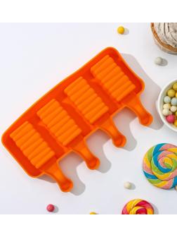 Форма для мороженого «Венеция», 19,3×11×2,4 см, 4 ячейки, 5,5×2,9 см, цвет МИКС