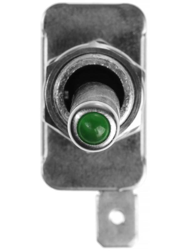 Тумблер однополюсный М5 с зелёной LED индикацией, 12 В, 20 A, 3 контакта