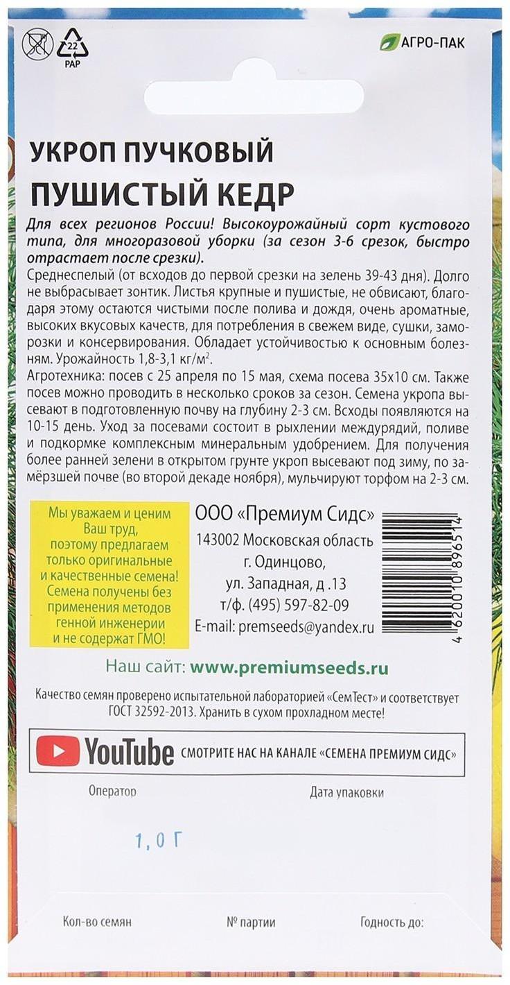 Семена Укроп пучковый 