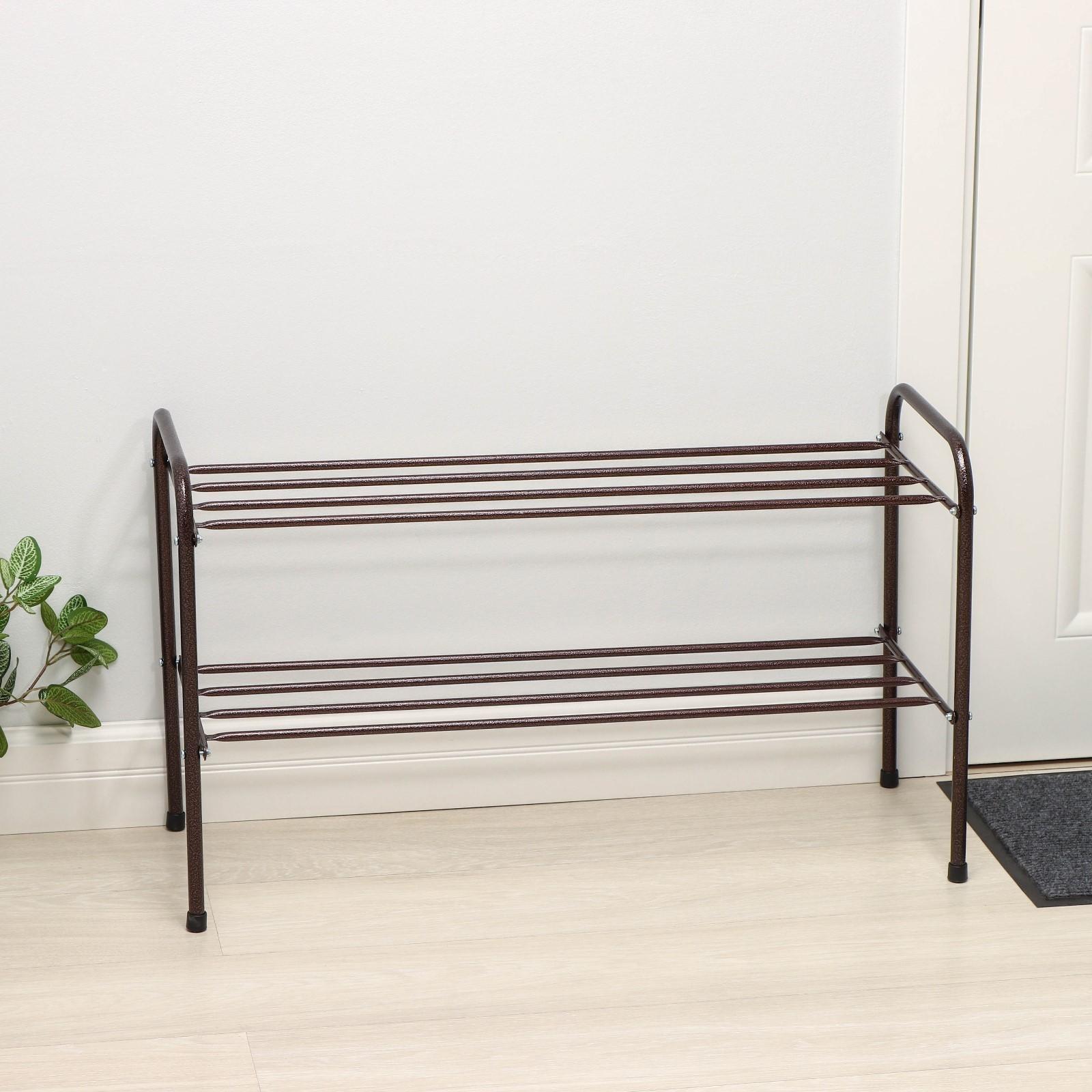 Подставка для обуви, 2 яруса, 82,5×32×48,5 см, цвет медный антик