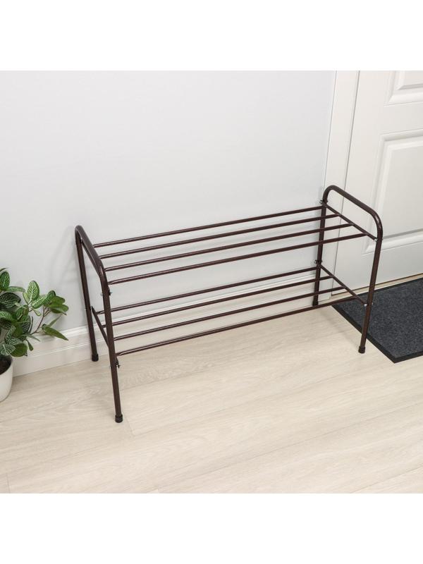 Подставка для обуви, 2 яруса, 82,5×32×48,5 см, цвет медный антик