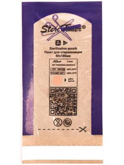 Пакет комбинированный SteriTimer для пар. и воздуш. стерилизации, самоклеющийся 60 х 100 мм