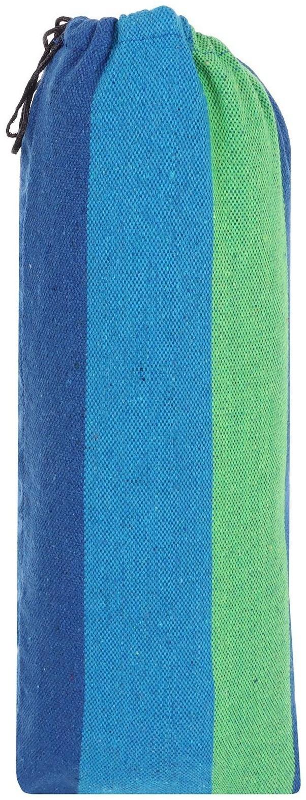 Гамак 200 х 80 см, дерево, цвет синий/зелёный