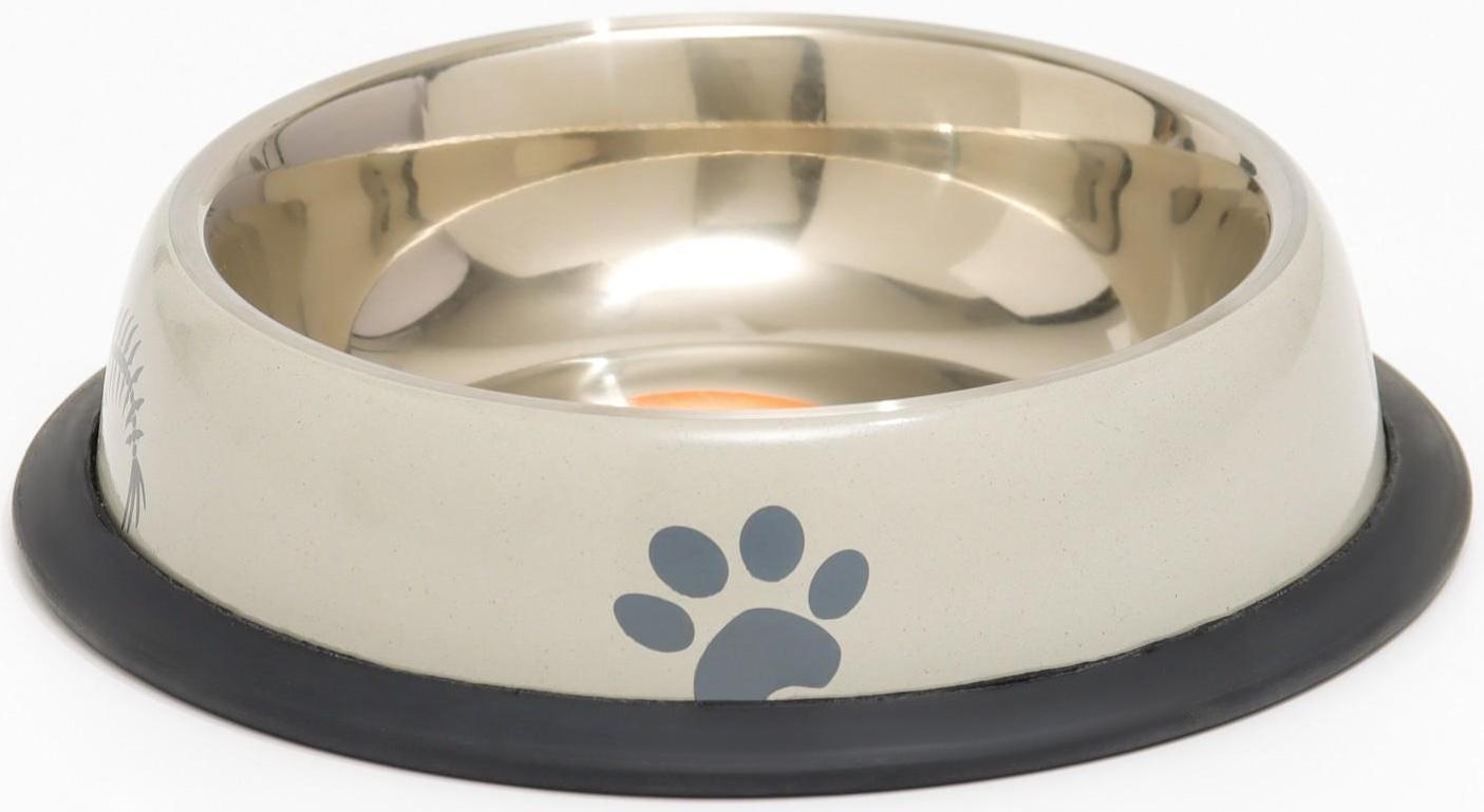 Миска с нескользящим основанием с принтом, 225 мл, серая