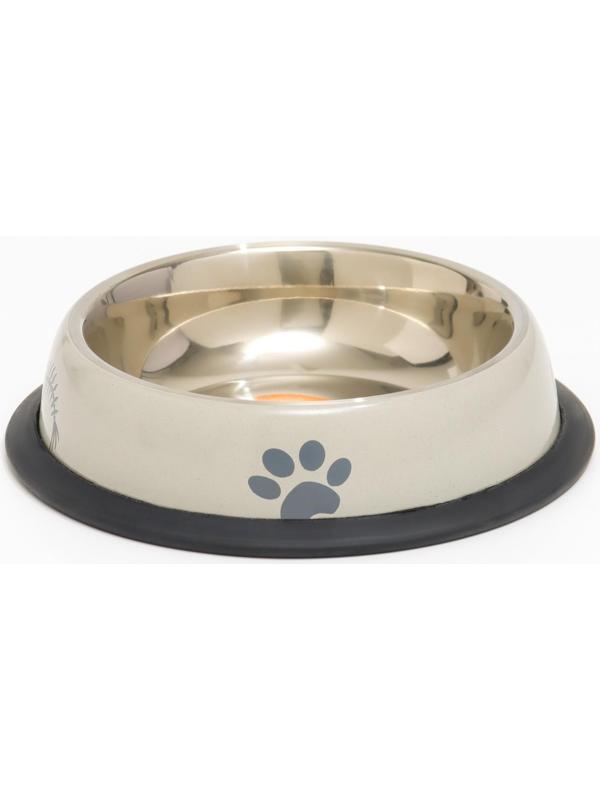 Миска с нескользящим основанием с принтом, 225 мл, серая