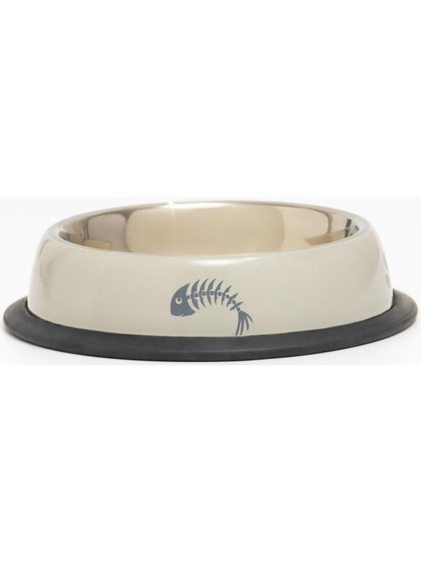 Миска с нескользящим основанием с принтом, 225 мл, серая