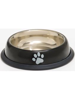 Миска с нескользящим основанием с принтом, 225 мл, чёрная