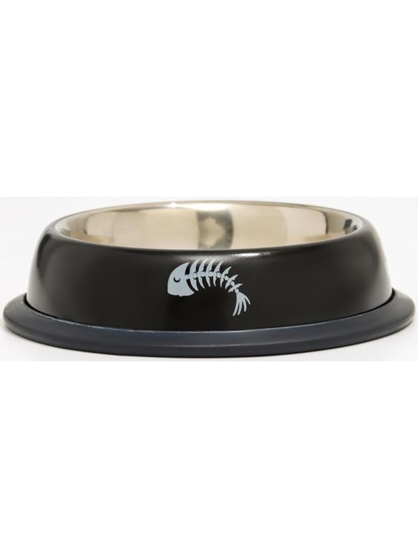 Миска с нескользящим основанием с принтом, 225 мл, чёрная