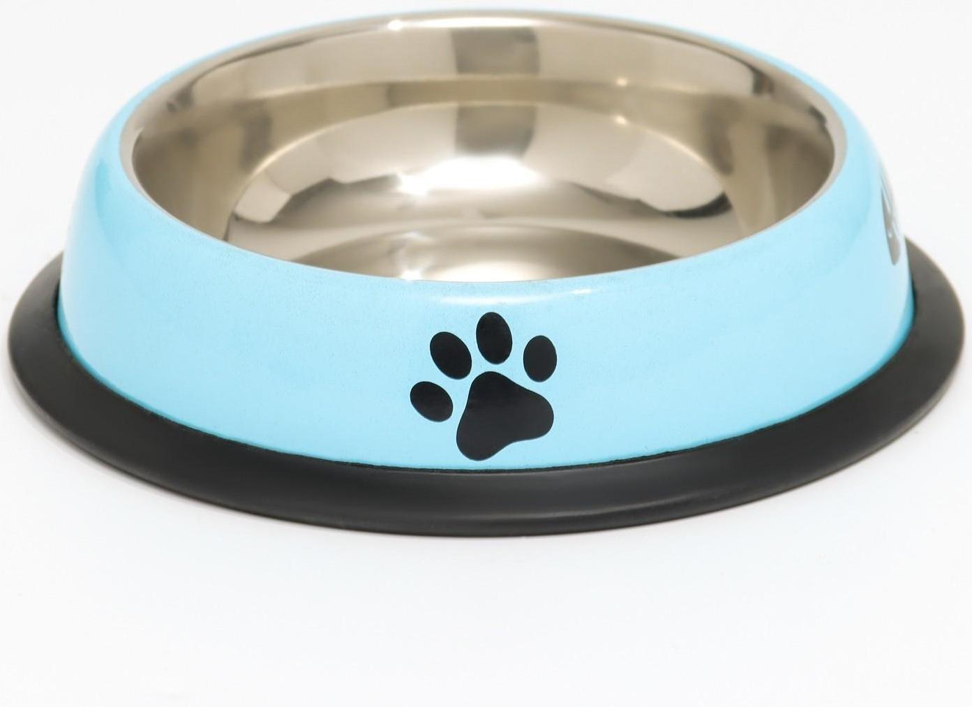 Миска с нескользящим основанием с принтом, 225 мл, голубая