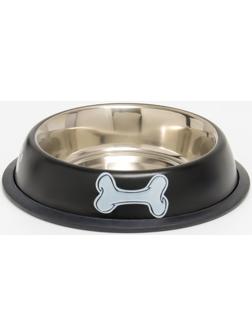 Миска с нескользящим основанием с принтом, 445 мл, чёрная