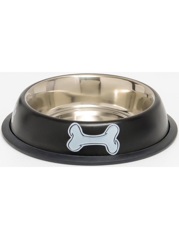 Миска с нескользящим основанием с принтом, 445 мл, чёрная