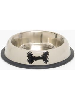 Миска с нескользящим основанием с принтом, 445 мл, серая