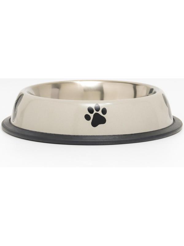 Миска с нескользящим основанием с принтом, 445 мл, серая