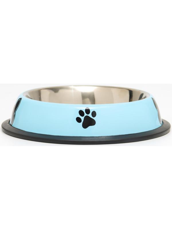 Миска с нескользящим основанием с принтом, 445 мл, голубая