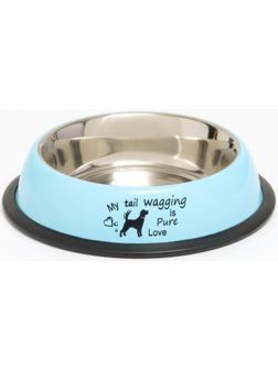 Миска с нескользящим основанием с принтом, 445 мл, голубая