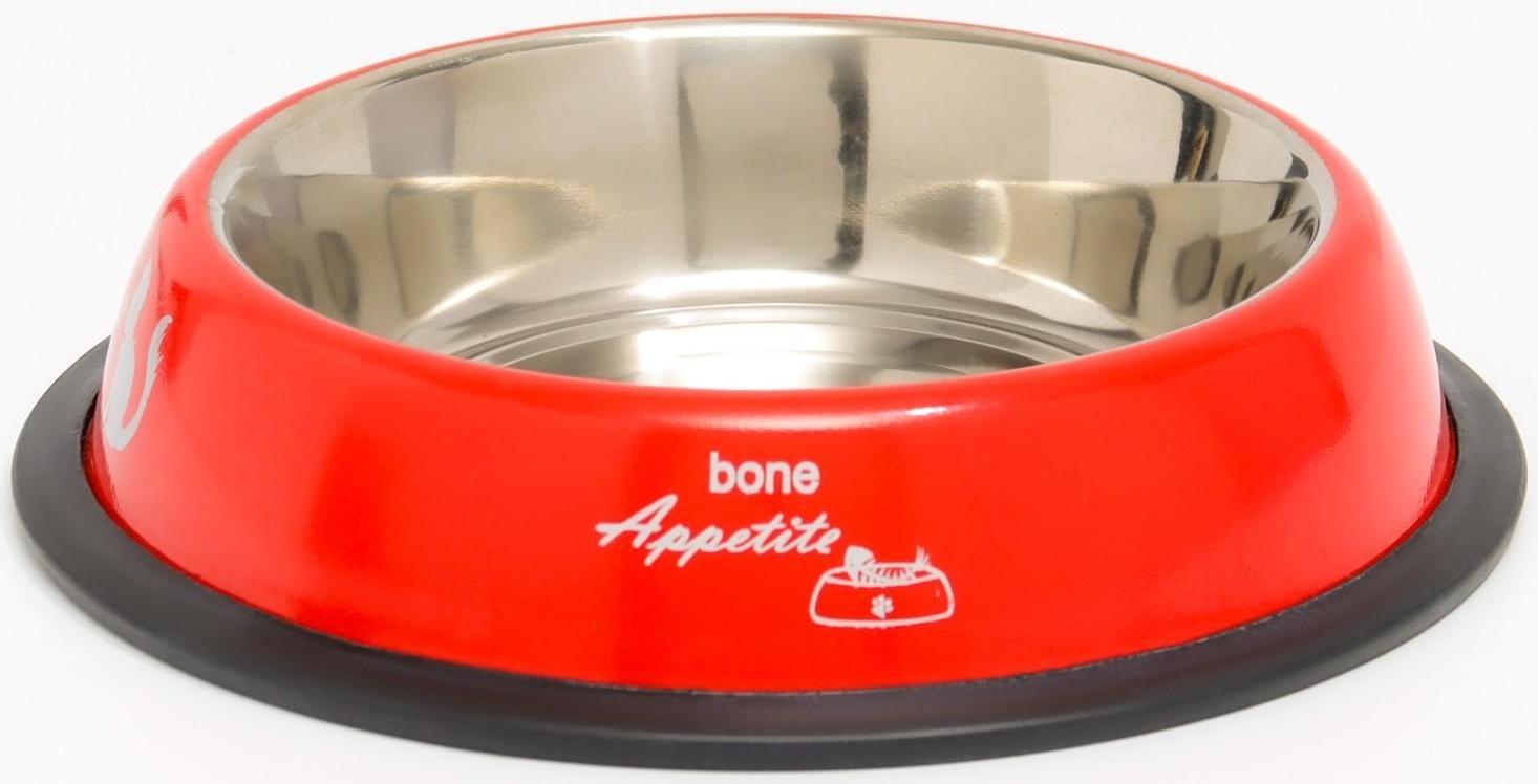 Миска с нескользящим основанием с принтом, 445 мл, красная