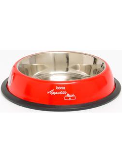 Миска с нескользящим основанием с принтом, 445 мл, красная