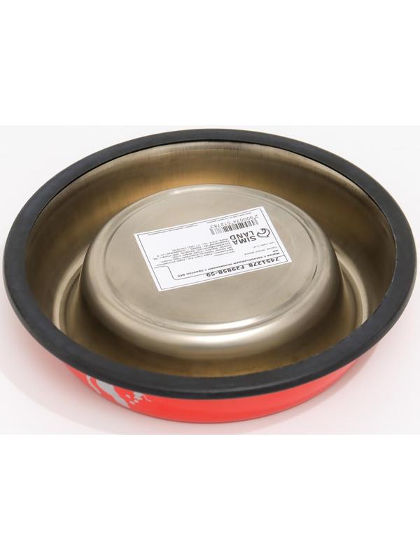 Миска с нескользящим основанием с принтом, 445 мл, красная