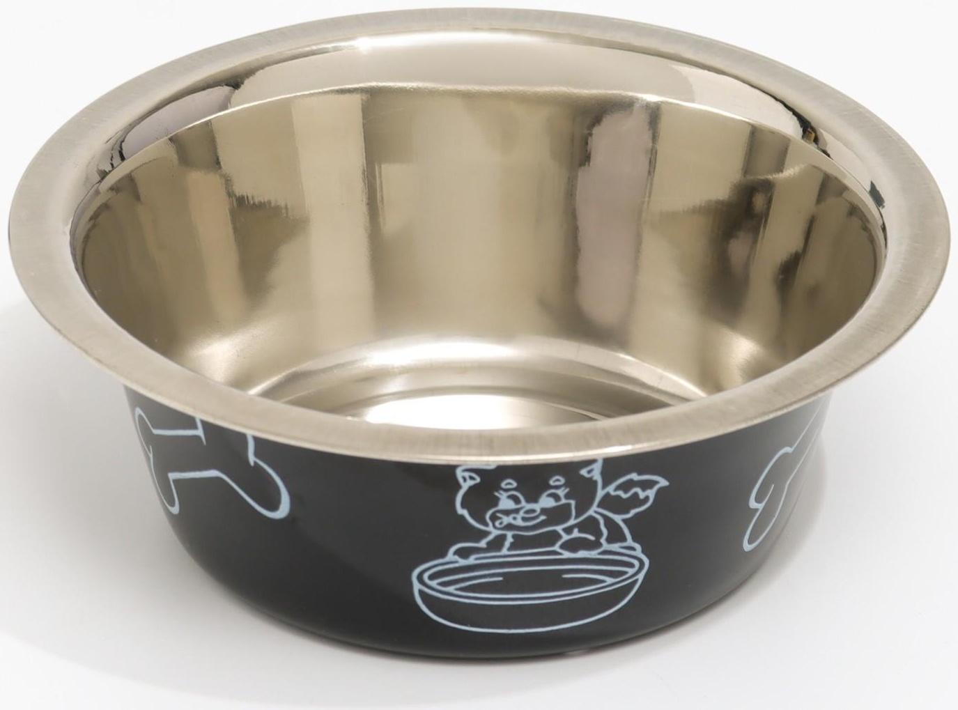 Миска цветная стандарт 350 мл, чёрная