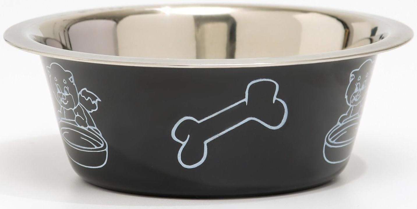 Миска цветная стандарт 350 мл, чёрная