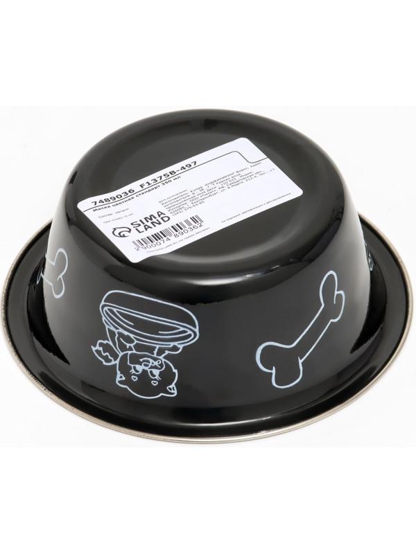 Миска цветная стандарт 350 мл, чёрная