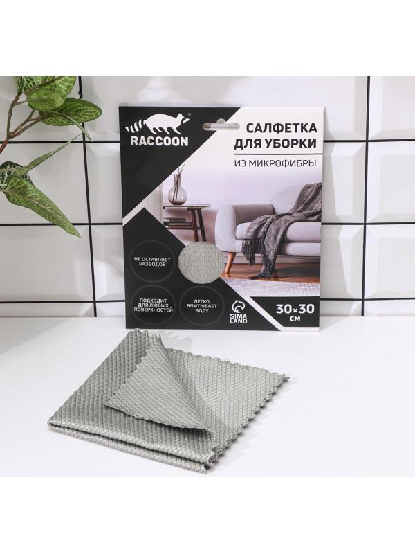 Салфетка микрофибра Raccoon «Блеск», 30×30 см, картонный конверт