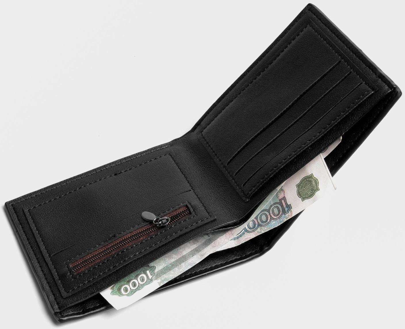 Бумажник из искусственной кожи «President», 12 x 10 см, чёрный